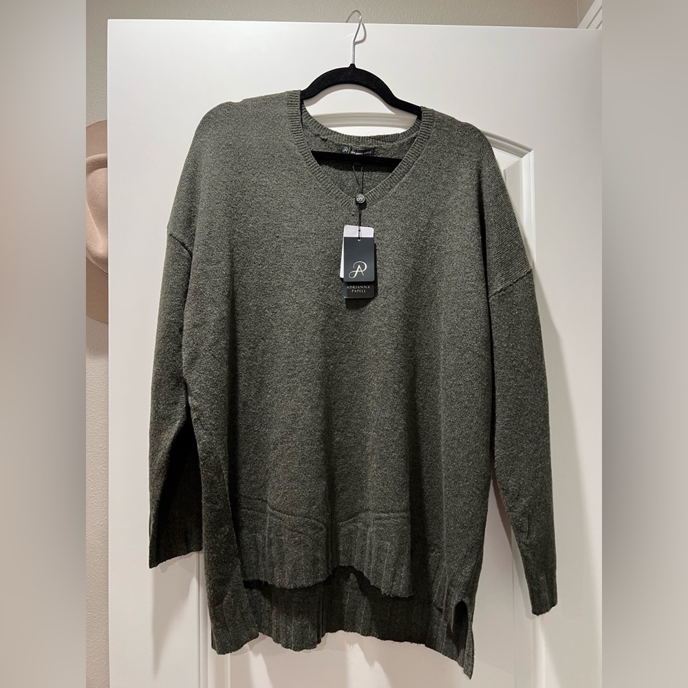 Adrianna Papell Olive Green Sweater